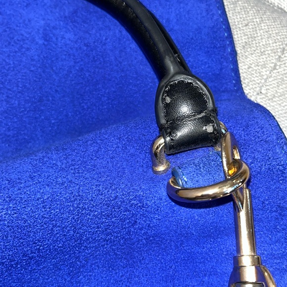 Blue Suede, Black and Cream Trapeze Bag - Picture 14 of 17